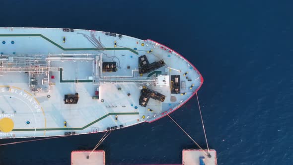 A gas tanker is at sea aerial view 4 K Turkey Alanya