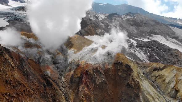 Active Fumaroles Near Volcano Mutnovsky Kamchatka Peninsula