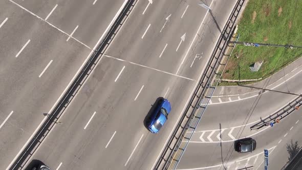 Cars on the Road Aerial View