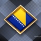 Bosnia Flag Rotating Badge 4K Looping with Transparent Background - VideoHive Item for Sale