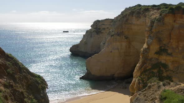 Rocks and cliff on a sea shore