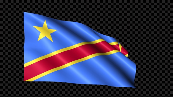 Congo Democratic Republic Flag Blowing In The Wind