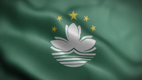 Macau Flag Textured Waving Front Background HD