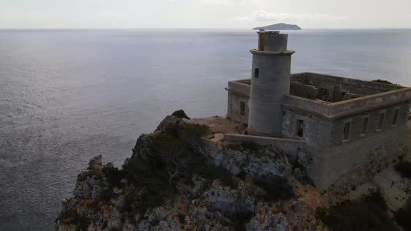 Punta Grossa lighthouse in Ibiza, Spain