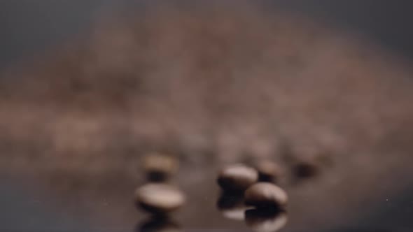 Pile Coffee Grains Closeup Background