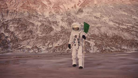 Astronaut is Walking on an Unknown Planet