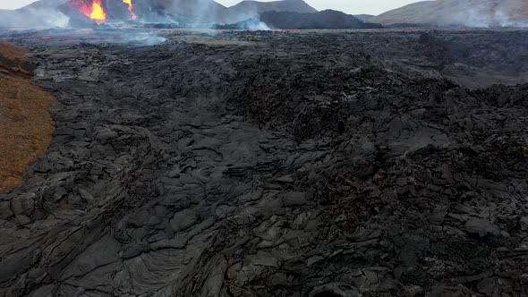 Fagradalsfjall volcano erupting in Iceland