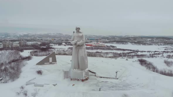 Aerial View of Alyosha Memorial Murmansk