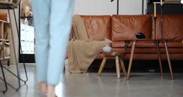 Woman Feeling Comfortable at Home