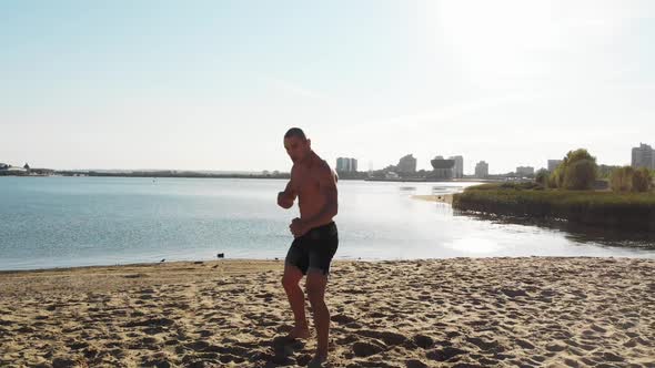 Young Man Performing Dodging While Shadow Boxing