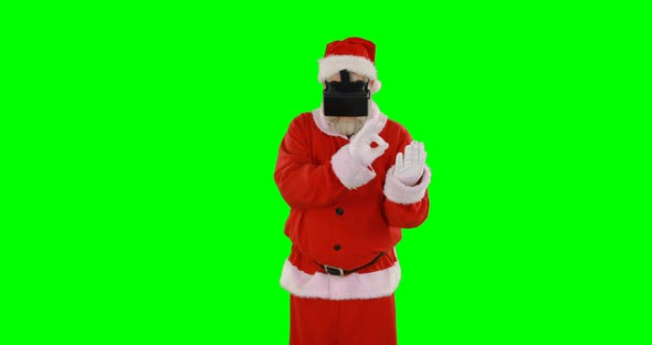 Santa claus using virtual glasses