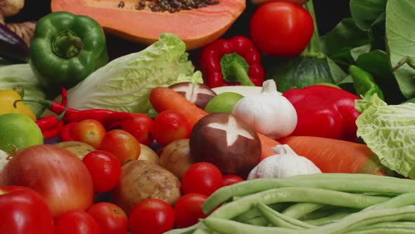 Dolly Shot Fresh Vegetables