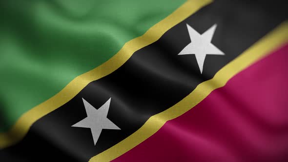 Saint Kitts And Nevis Flag Textured Waving Front Background HD