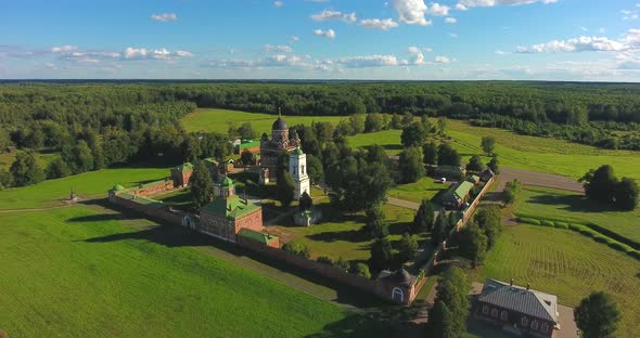 Spaso-Borodino nunnery, Borodino, Russia. Aerial