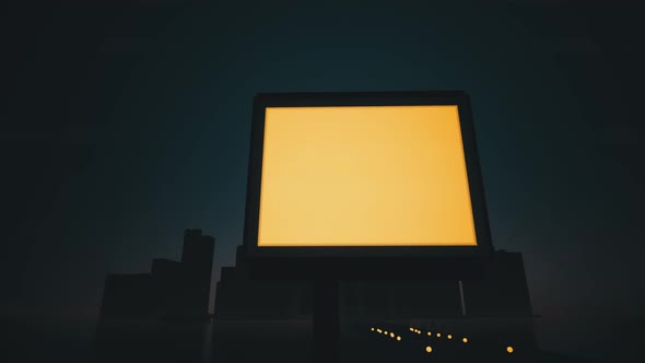 Airport Outdoor Advertising Board Night Time with Landing alt