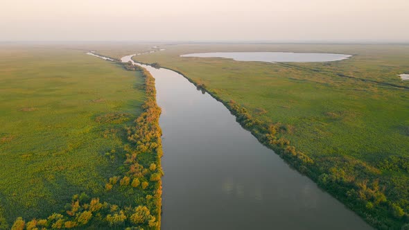 Flight Over the Reserve of Untouched Nature By People