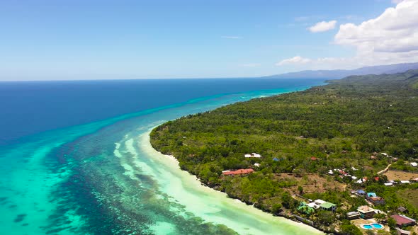 Coast with a Beach and Blue Sea. Anda Bohol, Philippines.