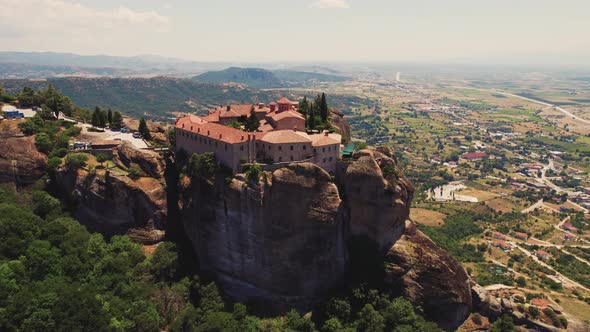 High Above the Meteora Landscape in Central Greece Thessaly