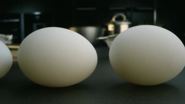 White Chicken Eggs in the Kitchen