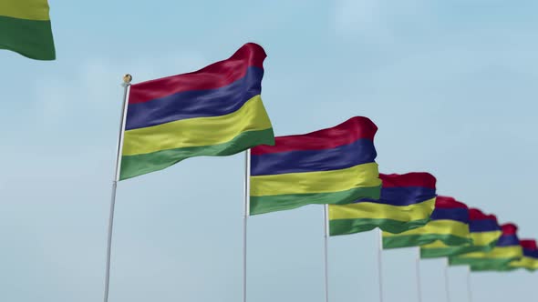 Mauritius Row Of Flags 