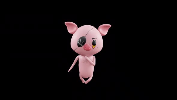 Cartoon Pig Loop Hip Hop Dancing alt