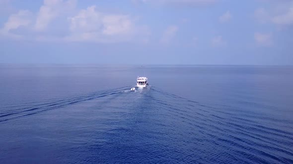 Drone view travel of marine sea view beach voyage by ocean with sand background