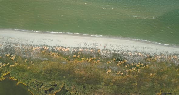 Aerial View of Tuzly Estuary National Nature Park Near By Black Sea Coast, Ukraine