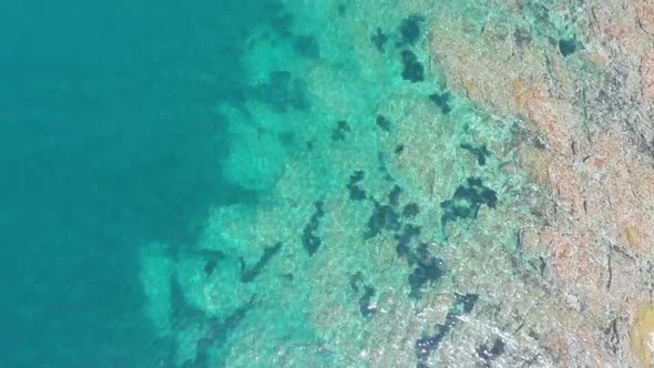 Clean sea water with shelf