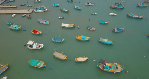 mediterranean traditional colorful boats luzzu