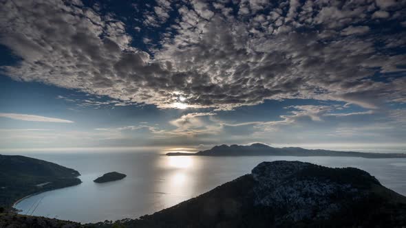 cap formentor sunrise coast sea mallorca water