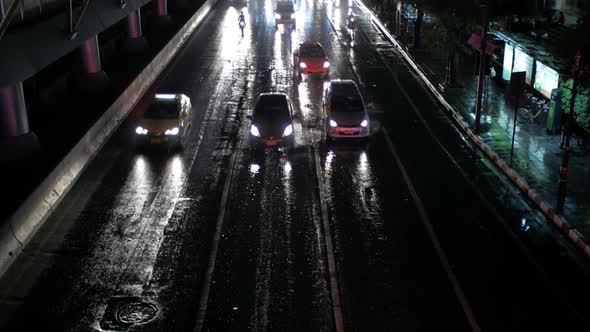 Traffic With Rain