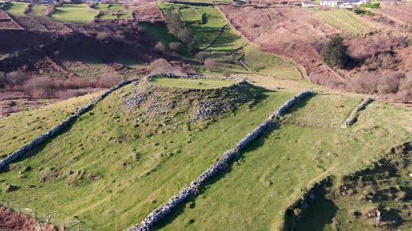 Aerial View of Historic Ringfort By Kilcar in County Donegal  Ireland