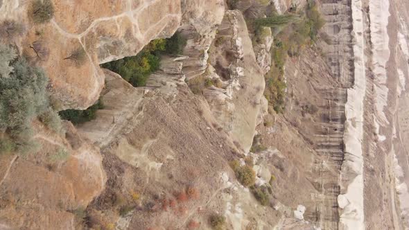 Vertical Video Cappadocia Landscape Aerial View