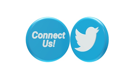 3D Twitter Icon Connect Us alt