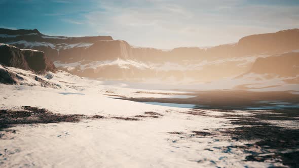 Rocks and Hills Under the Snow