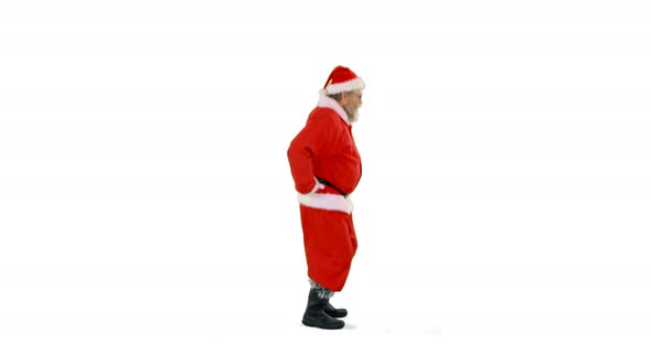 Santa claus dancing against white background 4k