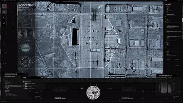 Interface of a Military satellite identifying the location of the enemy airbase