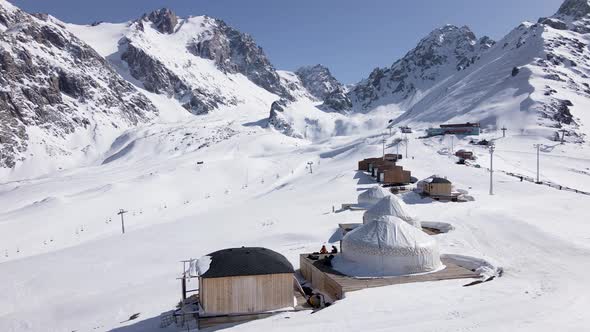 Yurt Nomadic House Hotel Complex in Kazakhstan Mountains