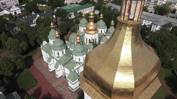 Kyiv. Ukraine: Saint Sophia's Cathedral in Kyiv. Aerial View