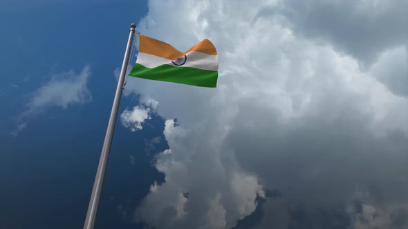 India Flag Waving 4K