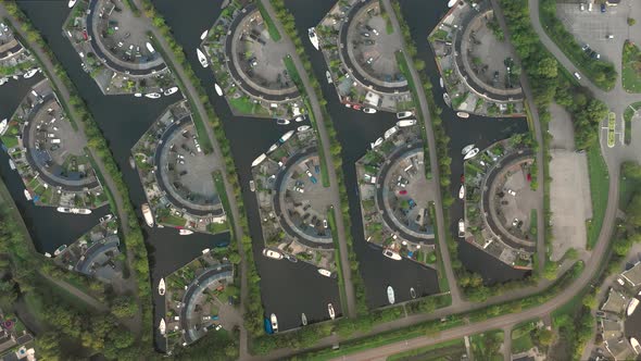 Bird's Eye View of the Lemmer Marina Unusual Cogs and Geometric Shapes