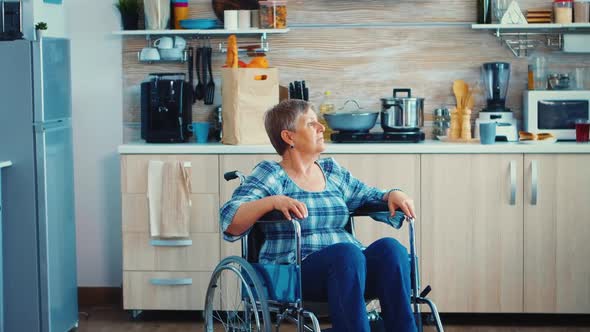 Portrait of Disabled Senior Woman