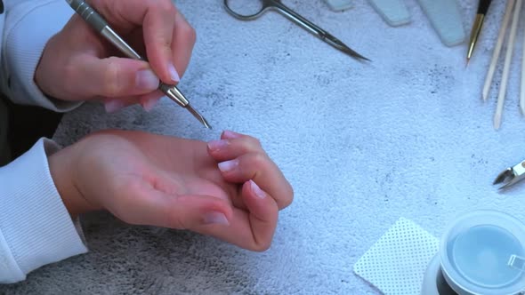 Female Hands Making Manicure