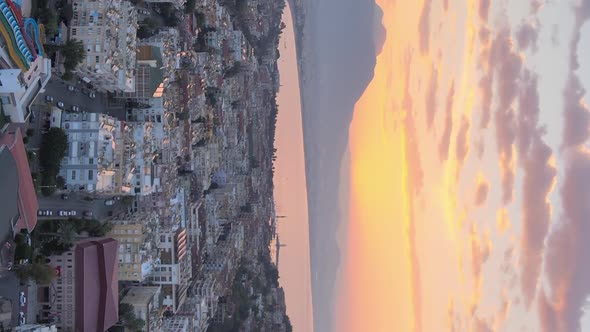 Vertical Video Alanya Turkey  a Resort Town on the Seashore