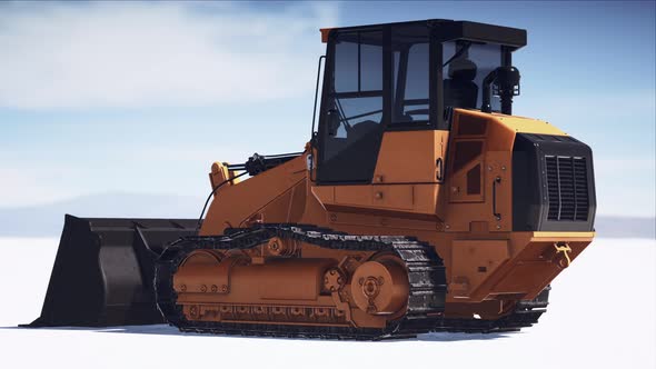 Road Grading Machine on the Salt Desert Road