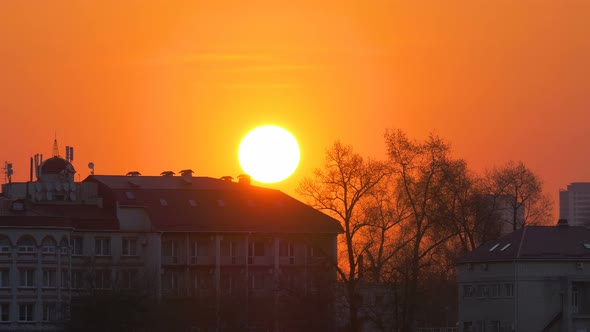 Sunrise Over the Big Villa House 