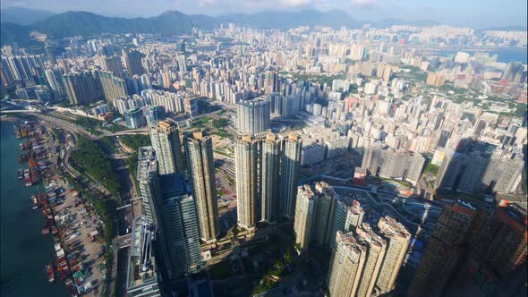 Beautiful building and architecture around Hong kong city skyline