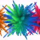 Colourful powder explosion with white background. Slow motion of colourful particles - VideoHive Item for Sale
