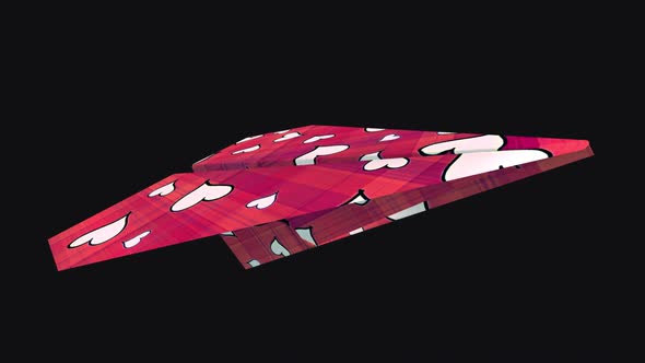 Paper Plane - Valentine White Hearts - Side Angle - I - Transparent Loop alt