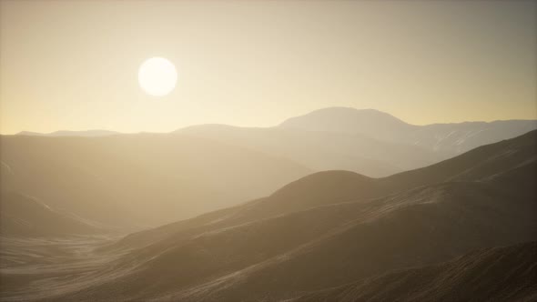 Mountains Landscape in Afghanistan at Sunset